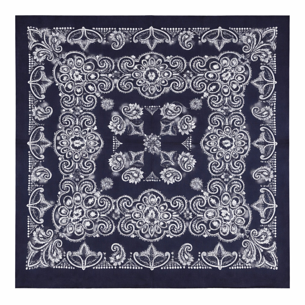 New - Black Stonewash Texas Paisley Bandana - 100% Cotton - 27x27"  - 1 Dozen